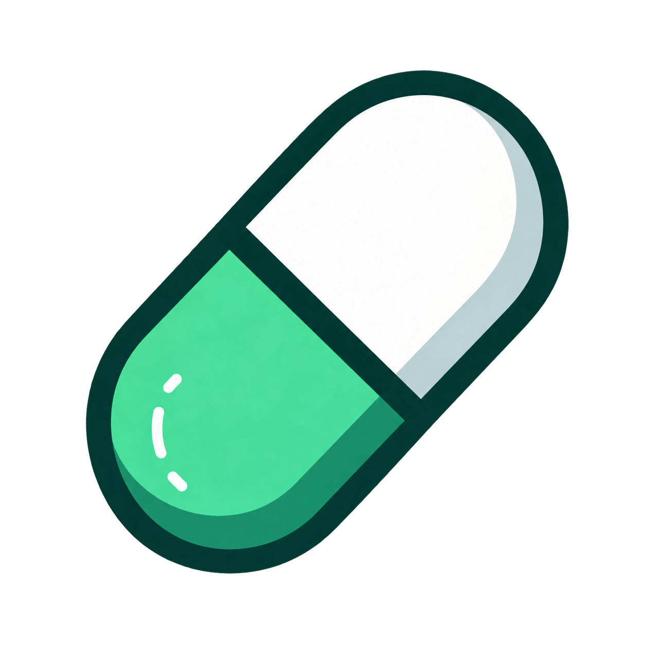 Green and white capsule
